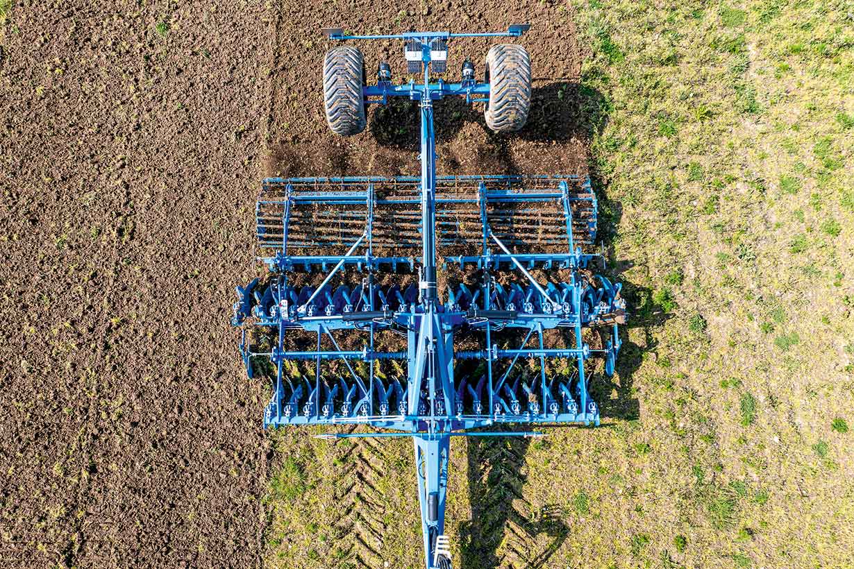 Scheibenstellung der LEMKEN Kurzscheibenegge Rubin 10 MR-TF