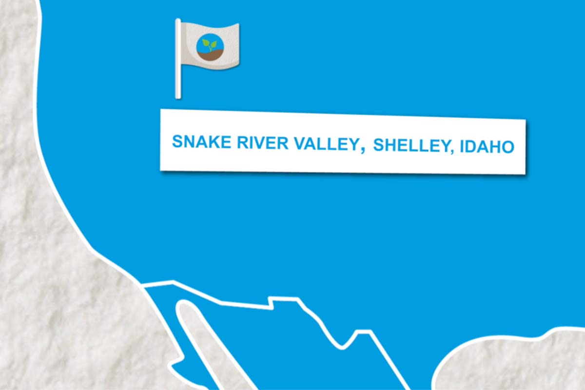 L-Team map of Snake River Valley, Shelley Idaho, USA