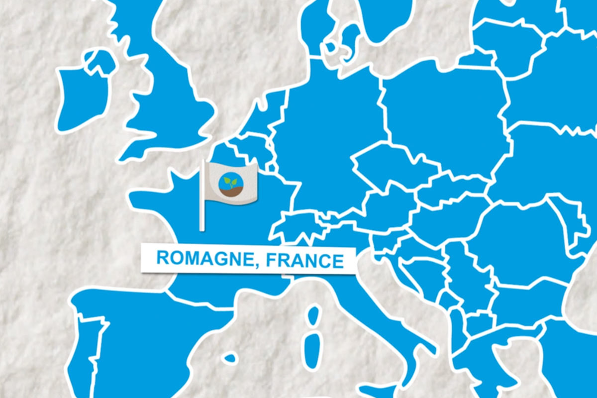 L-Team map of Romagne, France