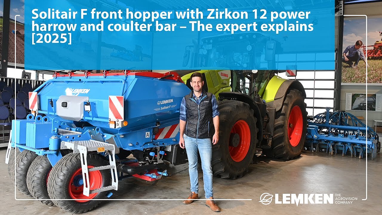 Solitair F front hopper with Zirkon 12 power harrow and coulter bar – The expert explains [2025]
